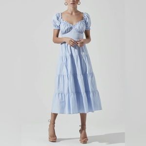 Blue off the shoulder maxi dress | size Large